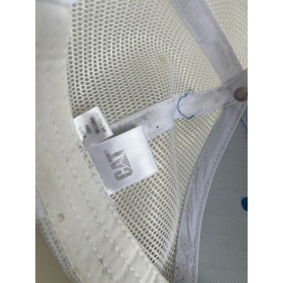 Caterpillar CAT Blue & White Sandwich Visor Trucker Hat Cap - Picture 7 of 7